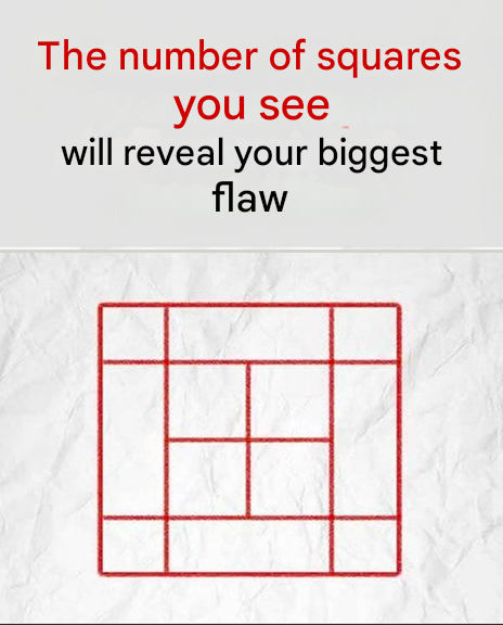 How many squares do you see? An illusion that seems to “reveal” your main flaw